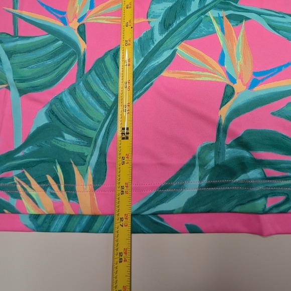 Chubbies Mens Performance Polo Shirt Tropical Floral Print Pink Green Size Small - Picture 6 of 7